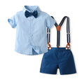 Export children's clothing summer boys short-sleeved shirt cotton boys suit first birthday dress children's day costume