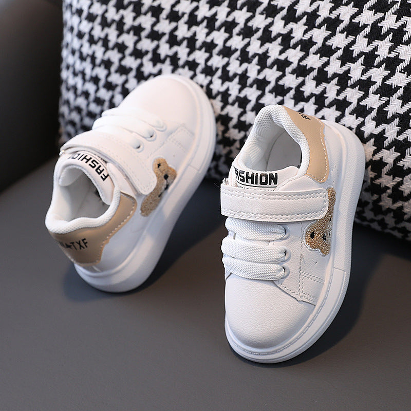 Kids' fall new arrivals: children's sneakers, panda design, baby girls' white shoes, boys' casual shoes, ages 1-6