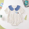 Newborn summer casual short-sleeve outfit, full-month baby triangle bodysuit, baby fashion romper, harem pants