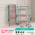 All-carbon steel foldable, no-assembly storage cart - mobile trolley for bathroom, kitchen, and snack storage