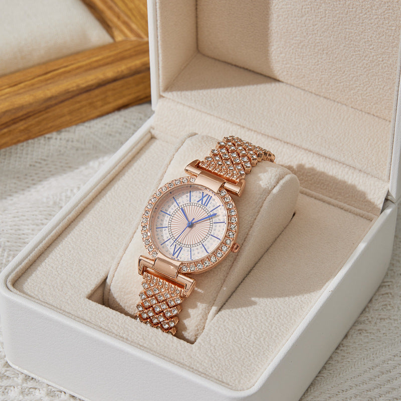Live broadcast douyin popular full diamond women's watch women's watch quartz watch bracelet watch women's one piece dropshipping source