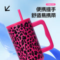 Amazon leopard print handle car cup 304 stainless steel vacuum insulated tumbler - large capacity portable cooler/insulated mug