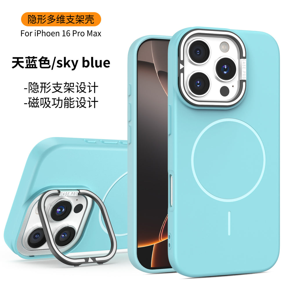 Apple 16 phone case invisible lens stand compatible with iphone 17 slim ring magnetic matte couple protective cover 11