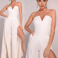S9365  cross-border summer new european and american style fashionable sexy casual pants slit slim-fit jumpsuit