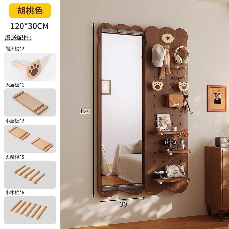 Bear hole board full-length mirror hidden push-pull full-length mirror for home can be closed invisible wall-mounted fitting mirror no