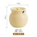 Accessible luxury lard filled ceramic kitchen seasoning storage jar multi-purpose seasoning jar with spoon for home chili jar wholesale