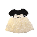 Girls' dress  summer new arrival: 3d bow, bubble sleeves, mesh, kids' princess dress - stylish and cute