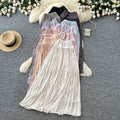K-style high waist pleated draped skirt women's spring summer a-line large hem work clothingelegant long skirt gentle multi-color