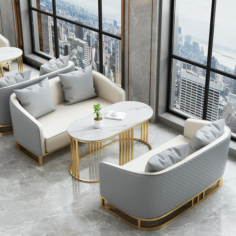 Luxury hotel lobby meeting table and chair set, sales office sofa, business reception area, rest area - one table with four chairs