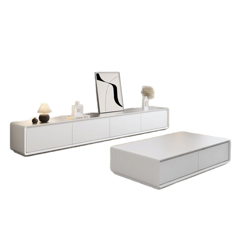 Coffee table TV cabinet floor simple modern router Nordic bedroom living room TV cabinet back hollow threading hole
