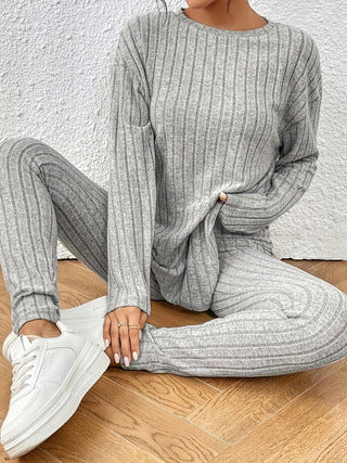 Cross-border Europe, America 2024 autumn and winter casual turtleneck knitted long-sleeved suit women's  sweater loose trousers two-piece set