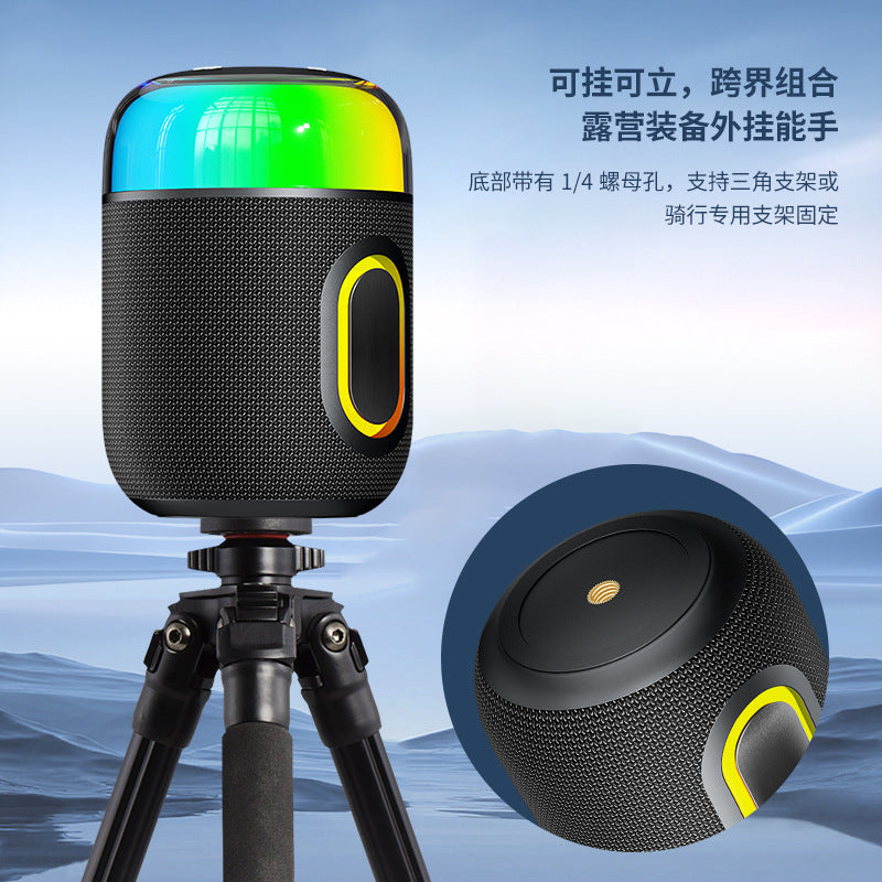 Outdoor portable bluetooth wireless speaker mini colorful light atmosphere lamp subwoofer