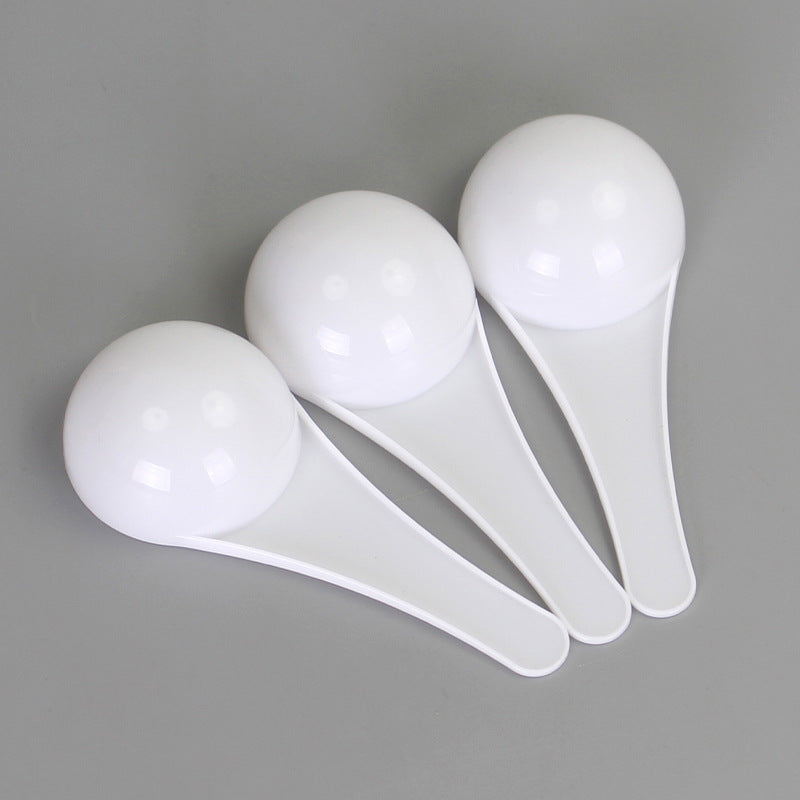30ml plastic measuring spoon - round bottom, ideal for fertilizer, liquids, powders, and pet food. non-edible, holds 30 grams of water