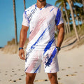 men's short-sleeve and shorts set, casual sportswear set, 3d printed cross-border hot seller, dropshipping available