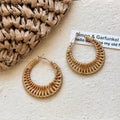 Bohemian style retro bamboo woven earrings niche accessible luxury classy exaggerated elegant earrings holiday style earrings for women