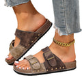 Wholesale plus size double-breasted platform slippers - new summer collection, european & american style, unisex round toe birkenstock sandals