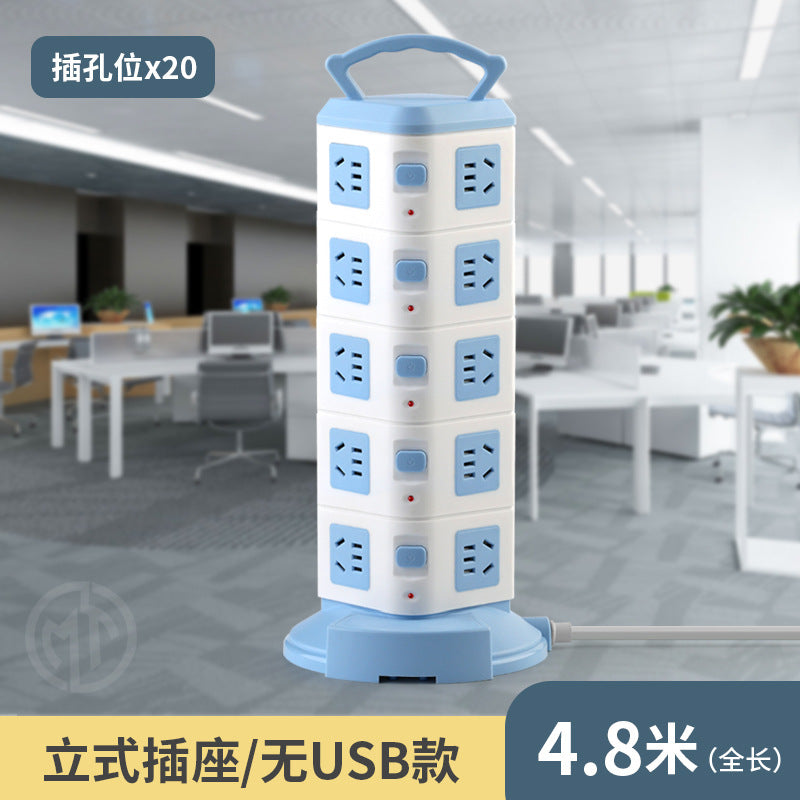 For homevertical socket panel multi-hole plug strip multi-function plug strip multi-purpose stereo plug strip with cable usb plug strip
