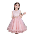 Girls' short summer wedding dress tutu princess dress - mid-to-large size children's clothing - girls' children's day performance costume