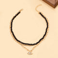 New arrival rice bead necklace wholesale fashion cross-border multi-layer devil's eye pendant jewelry women's fashion exaggerated clavicle chain