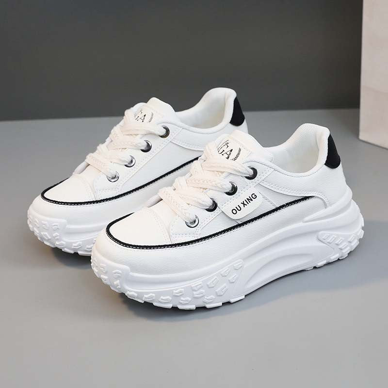 Thick solewhite shoes women's spring autum2025super popular easiest for match sports casual women's shoes petites heightened sneakers women