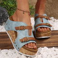 Exportplus sizethick sole wedge heel one-piece sandals  summernew arrival buckle strap light foam bottom beach open toe women's shoes