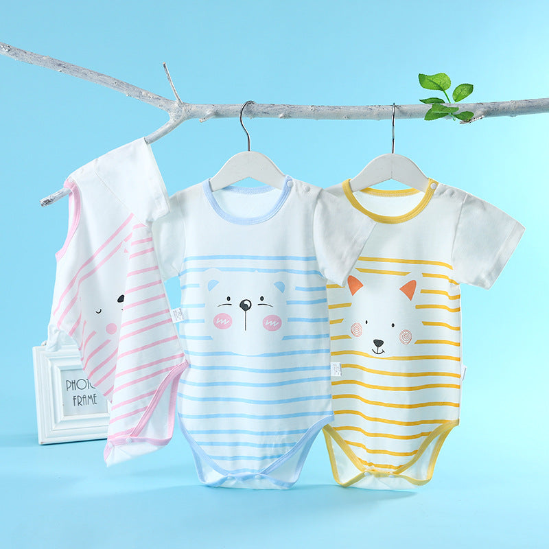Baby short-sleeved romper, summer thin romper, triangle romper, newborn summer pajamas, baby onesie