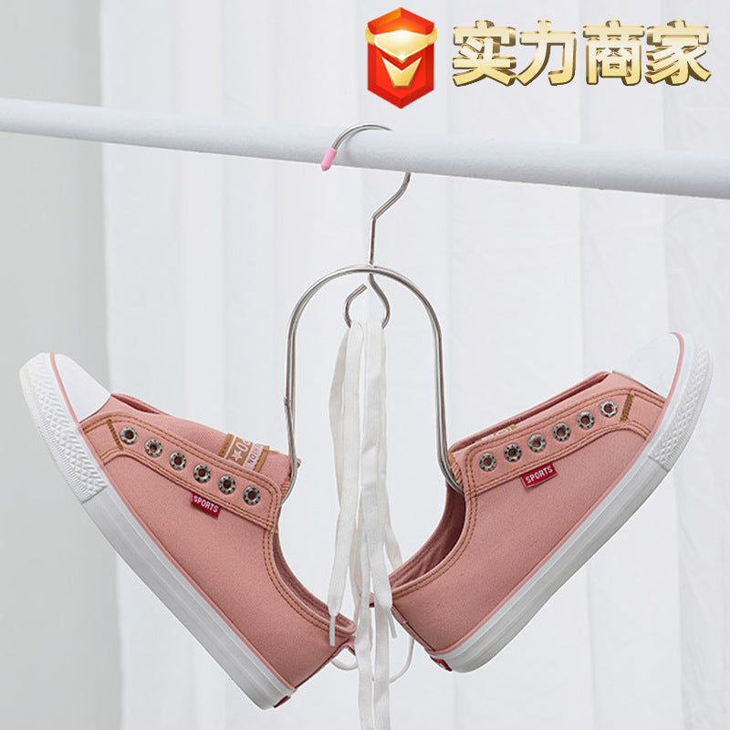 Stainless steel sandal rack Multifunctional slipper rack Dormitory windproof drying rack Balcony drying shoe rack drying shoe hook