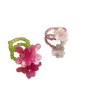 Super fairy french violet flower ring for women niche style design seaside vacation style stacked elastic cord ring bracelet