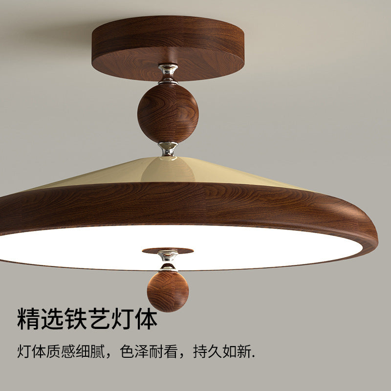 French antique bedroom eye protection ceiling light retro walnut wabi sabi wind study aisle balcony wrought iron lighting