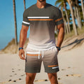 men's short-sleeve and shorts set, casual sportswear set, 3d printed cross-border hot seller, dropshipping available