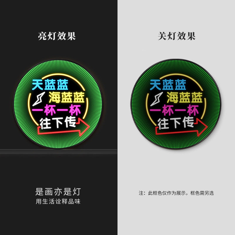 Luminous neon light text bar wall decoration painting KTV box led hanging painting singing and dancing restaurant clear bar nightclub painting