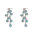 Spring flash blue grape tassel earrings women's light luxury classy earrings elegant niche two-wear earrings