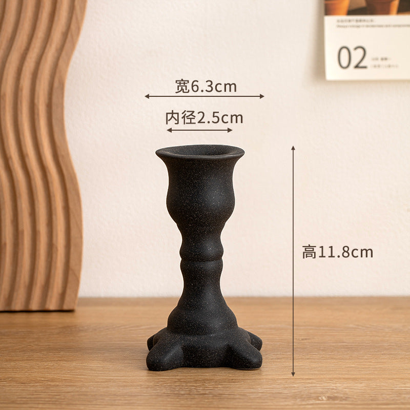 Nordic antique candle holder ceramic ornament simple home decoration festival desktop scented candle pedestal decoration props