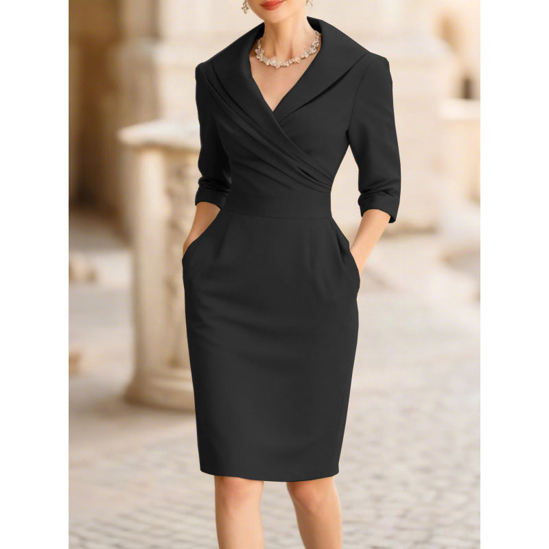 european and american new arrival: elegant slimming waist-defining dress