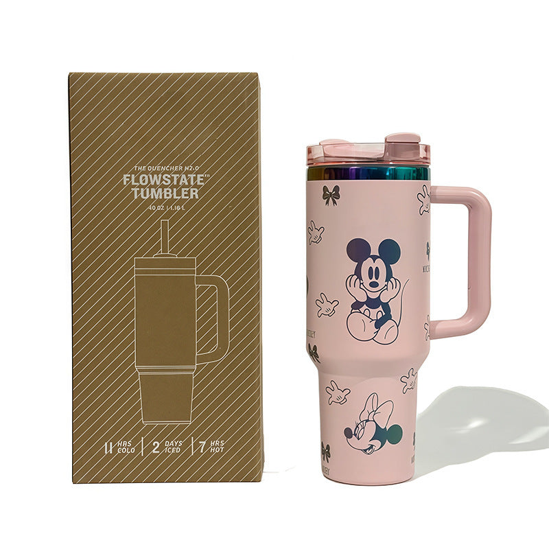 hot-selling stanley thermos cup, high-looking mickey series water cup, 304 stainless steel outdoor car cup