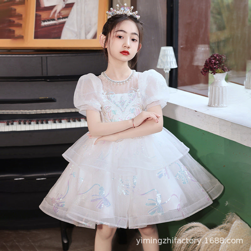 ready-to-ship girls' dresses,  new elegant wedding flower girl princess dresses, children's princess dresses for piano recitals