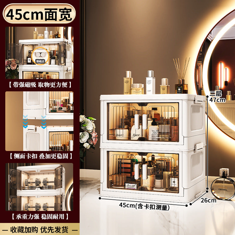 33-75 Plastic cosmetics cabinet storage storage box, folding transparent storage cabinet finishing multi-layer, starting from one piece for approval