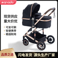 High-view, two-way stroller - convertible pushchair, lightweight & foldable, four-wheel, all-season use