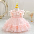 New arrival kids dress beads wedding dress princess cake dress baby girl birthday party dress kids dress