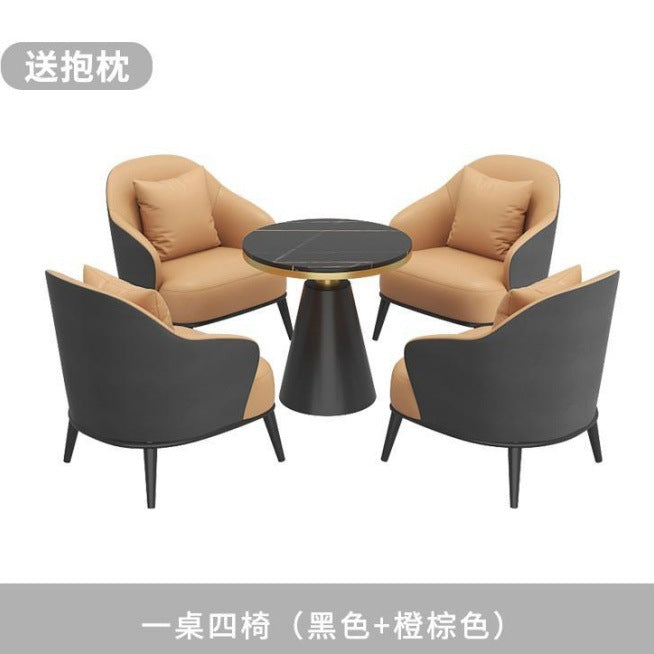 Reception table and chair combination sales office accessible luxury hotel balcony casualcasual beauty salon sofa single person negotiation meeting