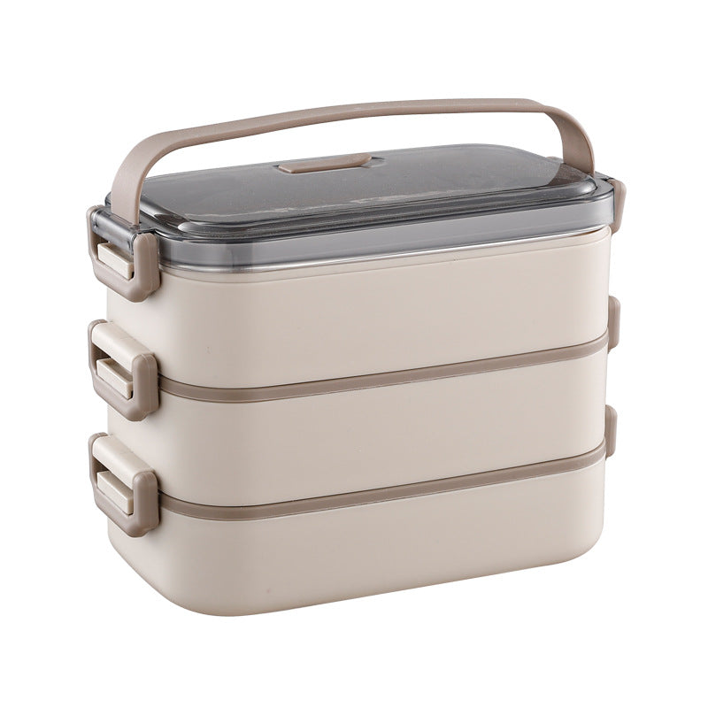 304 stainless steel double-layer lunch box Office workers can microwave oven heating and insulation Japanese-style divided lunch box multi-layer lunch box