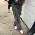 S391296 cross-border fashion denim pants for women - european & american style, casual high-waisted straight leg jeans