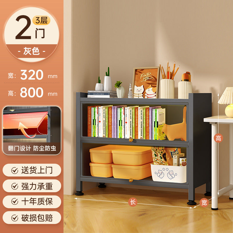 For home glass display cabinet with door dustproof bookcase kids living room study bookshelf blind box hand pain cabinet storage cabinet