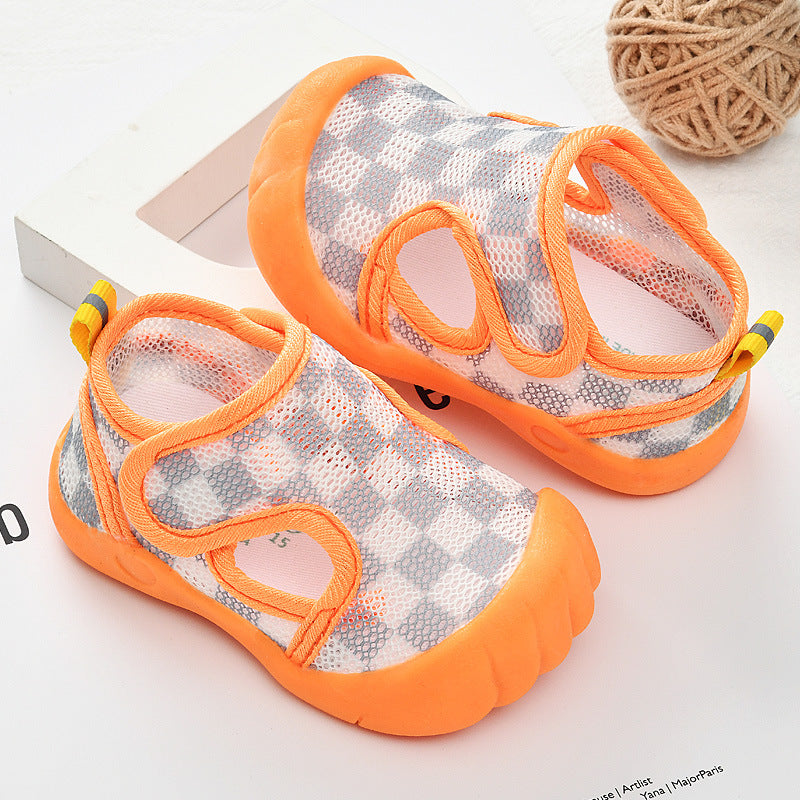 Baby sandals for boys, summer first walker shoes, 0-1-2 years old infant anti-slip soft sole mesh shoes for babies and toddlers, baby girl shoes