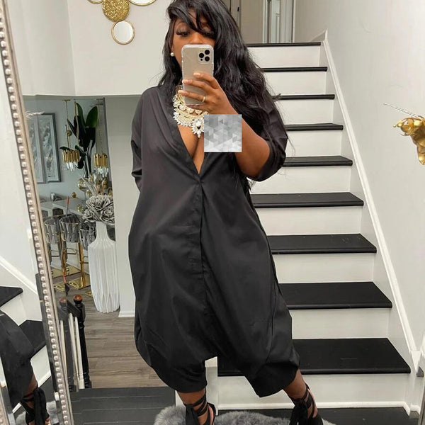 M3030L  women's clothing solid color autumn and winter new cardigan loose wide-leg pants casual jumpsuit  Europe