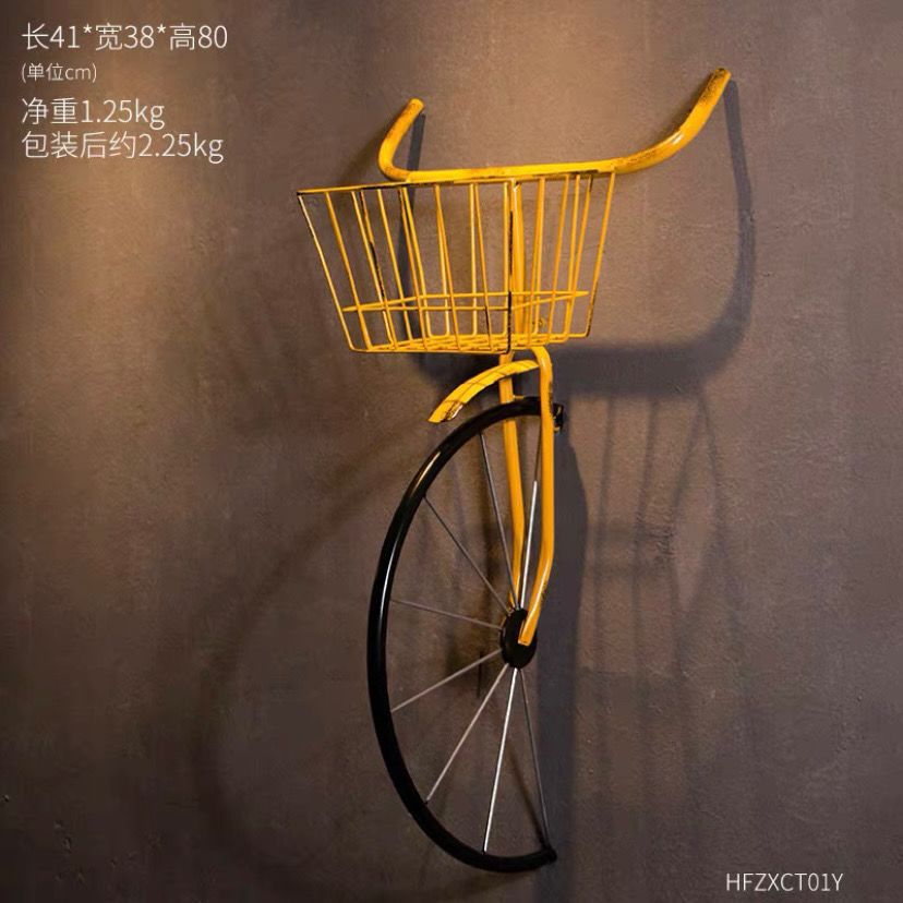 Retro iron art pastoral creative bicycle living room single living room wall hanging restaurant bar wall wall decoration