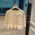 New girls' autumn outfit: versatile three-color bow cardigan - korean style casual, stylish, and trendy cardigan for baby girls