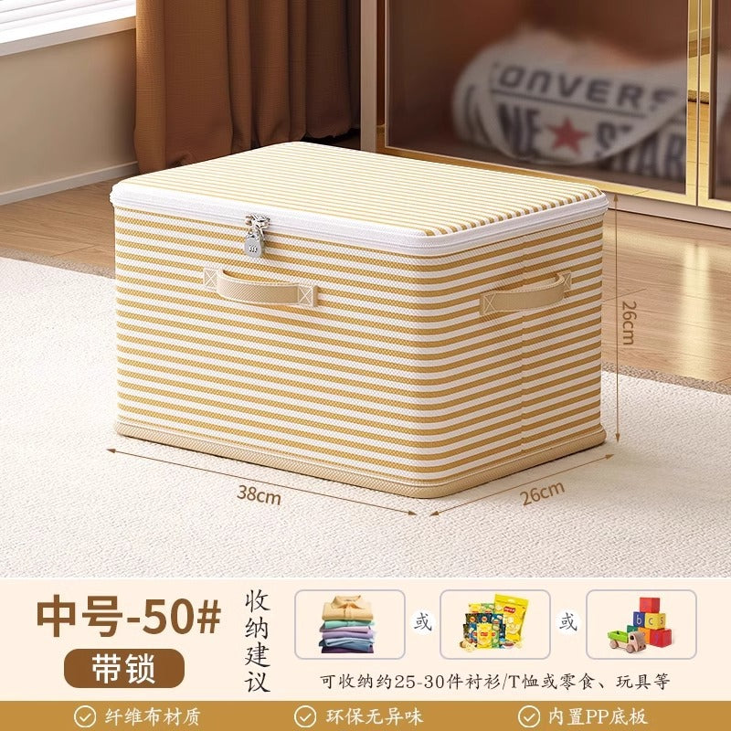Locked storage box, household wardrobe, clothes, quilts, toys, sorting box, foldable password, storage box artifact