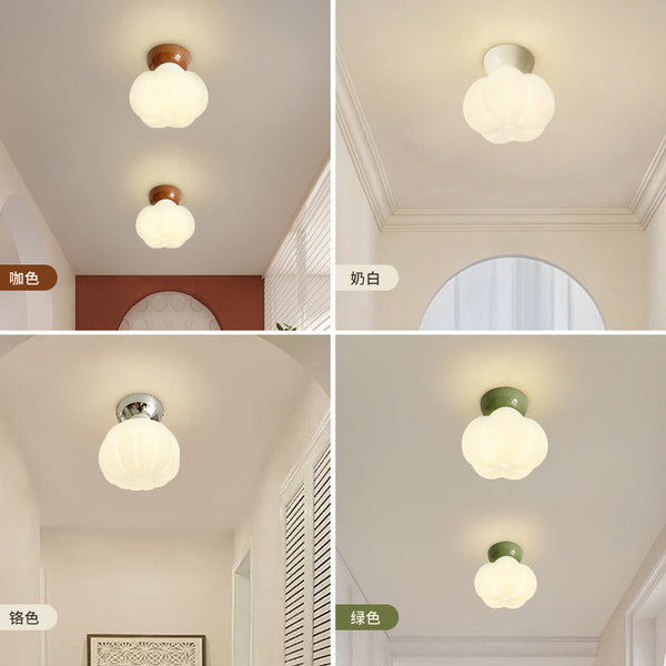 [Wow] Cream wind aisle light simple corridor entrance entrance balcony medieval log pumpkin lamp ceiling