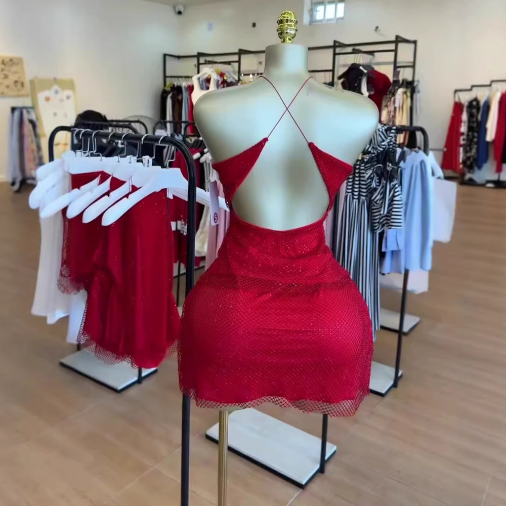 European and american cross-border women's fashion  summer new sexy sequin sleeveless backless cami top and midi skirt set